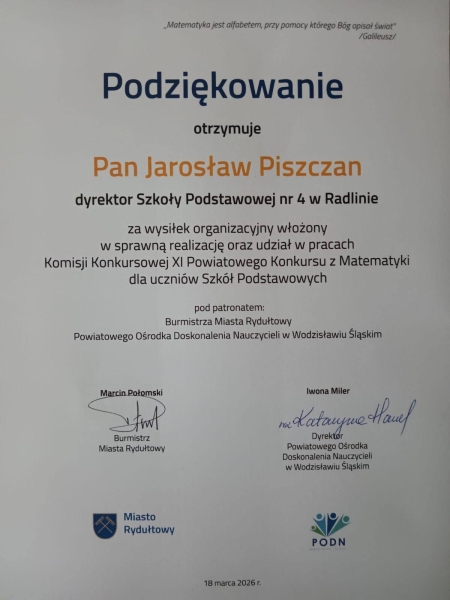 XI Powiatowy Konkurs z Matematyki